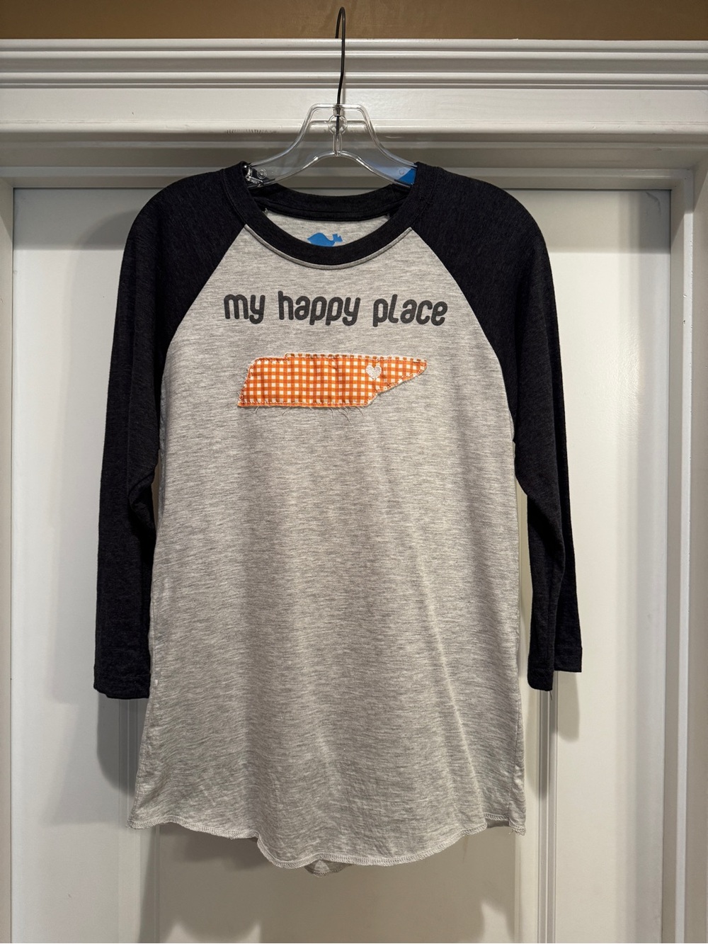 Ladies Small Raglan Tennessee "My Happy Place" Baseball Tshirt